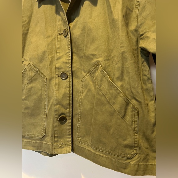 Madewell Olive Green Baylow Cropped Button Chore Jacket Size Medium - Picture 5 of 8